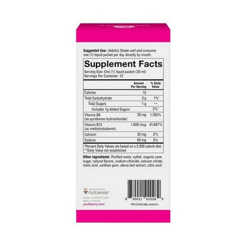 Youtheory, Vitamin B12 And B6 Liquid On The Go Raspberry, 12 Oz Youtheory