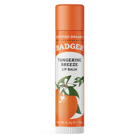 Badger Balm, Tangerine Breeze Lip Balm Stick, .15 Oz Badger Balm