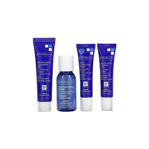 Andalou Naturals, To Go Deep Hydration Routine Set, 4 Count Andalou Naturals