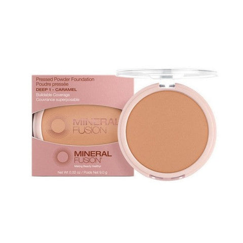 Mineral Fusion, Pressed Powder Foundation Deep 1 Caramel, 0.32 Oz Mineral Fusion