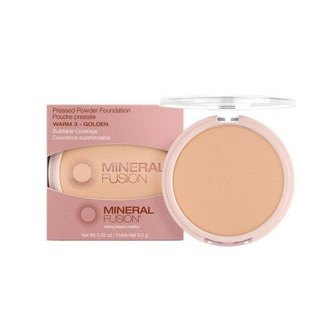 Mineral Fusion, Pressed Powder Foundation Warm 3 Golden, 0.32 Oz Mineral Fusion
