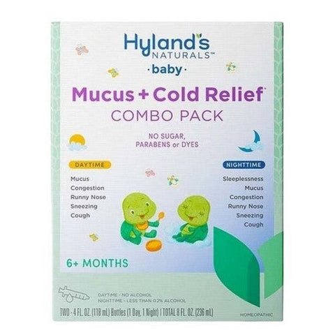 Hylands, Baby Mucus Plus Cold Relief Day And Night Combo, 8 Oz Hylands