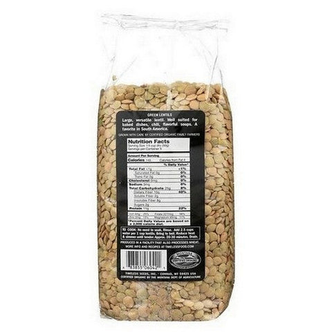 Timeless Natural Foods, Organic Green Lentils, 16 Oz Timeless Natural Foods