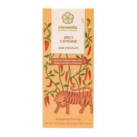 Elements Truffles, Spicy Cayenne with Cinnamon Infusion Chocolate Bar, 1.8 Oz