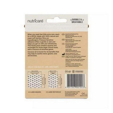 Patch, Large Coconut Oil Bamboo Bandages, 10 Count Patch