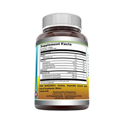 Amazing Nutrition, Amazing Omega Fish Oil, 1,000 mg, 400 Softgels Amazing Nutrition