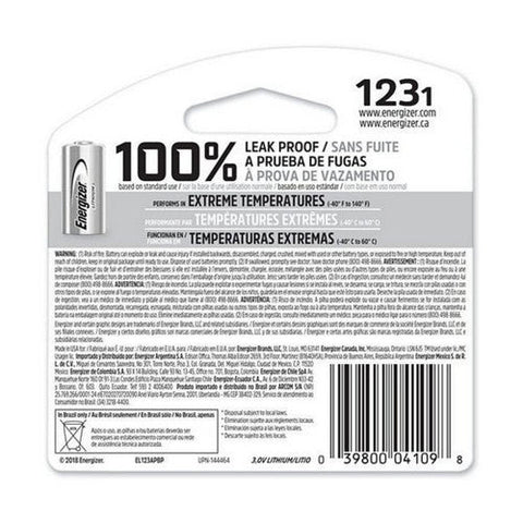 Energizer, 123 Lithium Battery, 1 Each