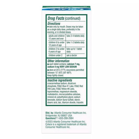 Colace, 2 In 1 Stool Softener Plus Stimulant Laxative, 60 Tabs Colace