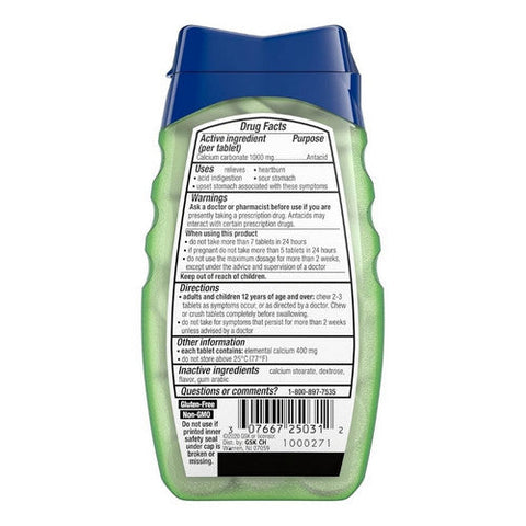 Tums, Naturals Ultra Strength 1000 Antacid Chewable Tablets Coconut Pineapple, 56 Tabs Tums