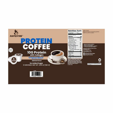 Rapid Fire, Original Protein Coffee, 6.35 Oz Rapid Fire