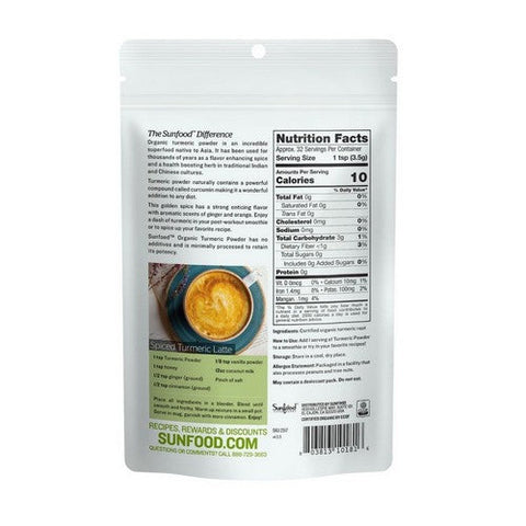 Sunfood Superfoods, Organic Turmeric Powder, 4 Oz Sunfood Superfoods