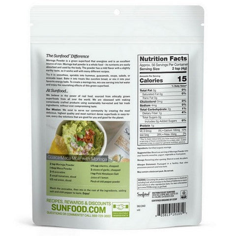 Sunfood Superfoods, Organic Moringa Powder, 8 Oz Sunfood Superfoods