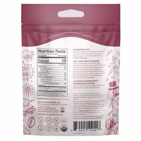 Kos, Organic Beet Root Powder, 7.1 Oz Kos