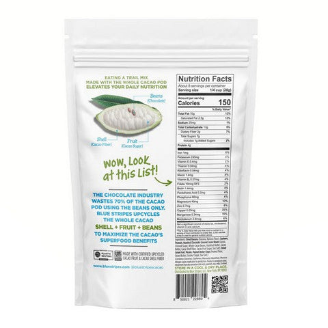 Blue Stripes, Peanut Butter Banana Whole Cacao Trail Mix, 8 Oz (Case Of 6) Blue Stripes