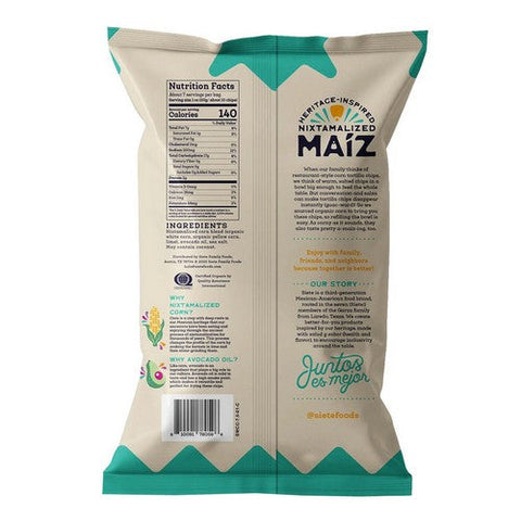 Siete, Maiz Sea Salt Totopos Corn Tortilla Chips, 7.5 Oz (Case Of 6) Siete