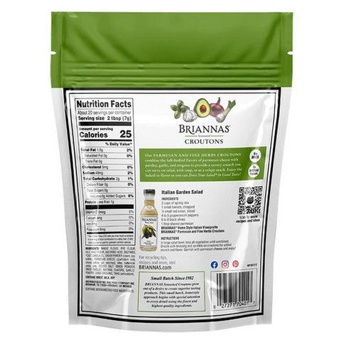 Briannas, Croutons Parmesan And Fine Herb, 5 Oz (Case Of 6) Briannas