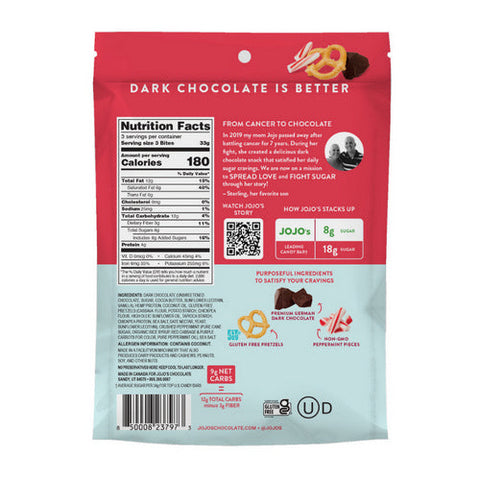 Jojos Chocolate, Pretzel Bites Chocolate Peppermint, 3.5 Oz(Case Of 6) Jojos Chocolate