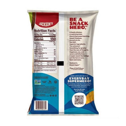 Jacksons Chips, Sweet Potato Chips Avacado Oil Sea Salt, 5 Oz (Case Of 12) Jacksons Chips