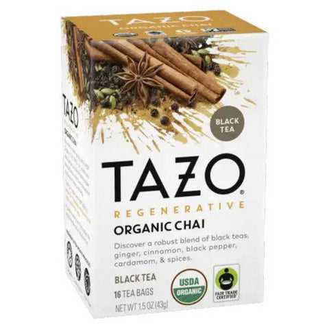 Tazo, Organic Chai Black Tea, 16 Bags (Case Of 6) Tazo