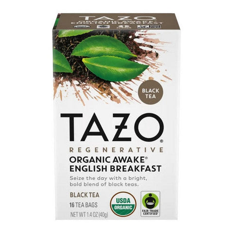 Tazo, Regenerative Organic Awake English Breakfast Tea, 16 Bags (Case Of 6) Tazo
