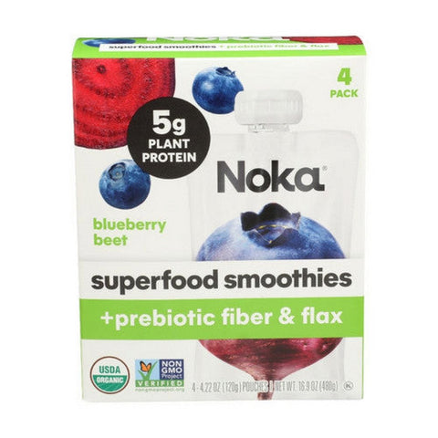 Noka, Superfood Smoothies Blueberry Beet Plus Prebiotic Fiber and Flax, 16.9 Oz(Case Of 6) Noka