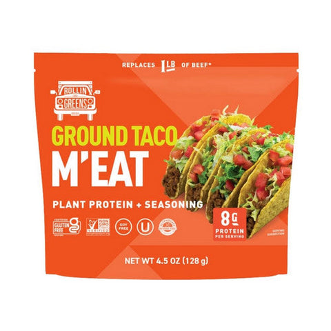 Rollingreens, Ground Taco Plant Based Meeat, 4.5 Oz(Case Of 12) Rollingreens
