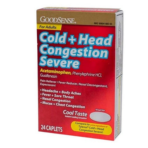 Perrigo Direct, Cold Plus Head Congestion Severe, 24 Caps Perrigo Direct