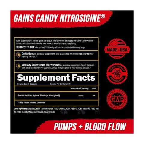 Alpha Lion, Gains Candy Pump Nitrosigine, 60 Capsules Alpha Lion