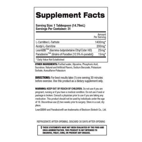 Top Secret Nutrition, Fireball L-Carnitine Liquid With Paradoxine Berry Blast, 16 Oz Top Secret Nutrition