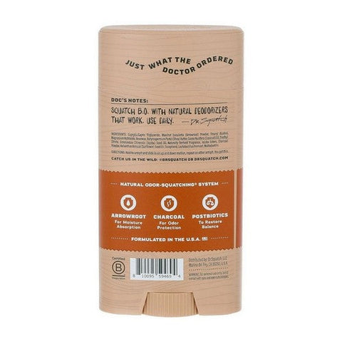 Dr. Squatch, Men'S Natural Deodorant Stick Aluminum Free Wood Barrel Bourbon, 2.65 Oz Dr. Squatch