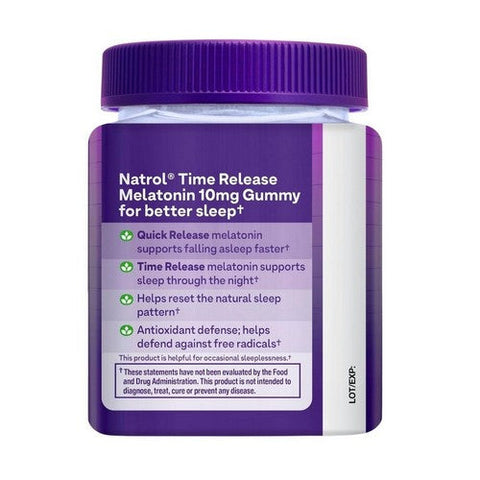 Natrol, Melatonin Gummies Time Release Strawberry, 10 Mg, Strawberry 35 Count