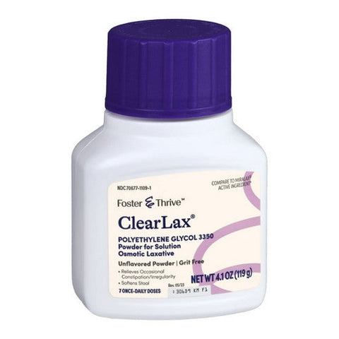 Foster And Thrive, Clearlax Polyethylene Glycol 3350 Powder, 4.1 Oz Foster And Thrive
