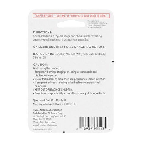 Foster And Thrive, Vapor Inhaler Menthol, 0.007 Oz Foster And Thrive