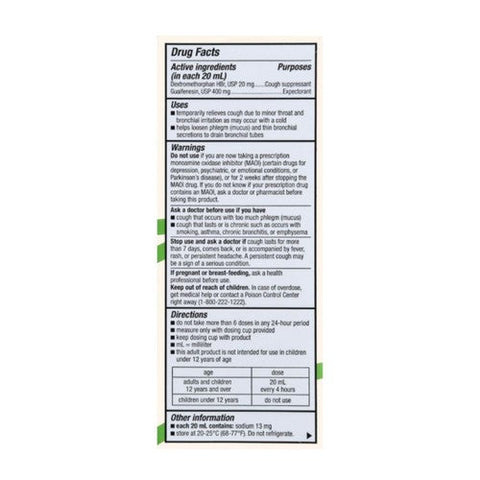 Foster And Thrive, Adult Tussin Dm Max Raspberry & Menthol, 4 Oz Foster And Thrive