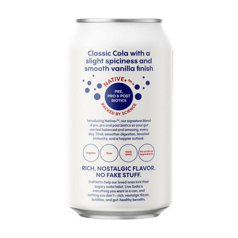 Live Soda, Kombucha Fountain Cola, 12 Oz (Case Of 6) Live Soda