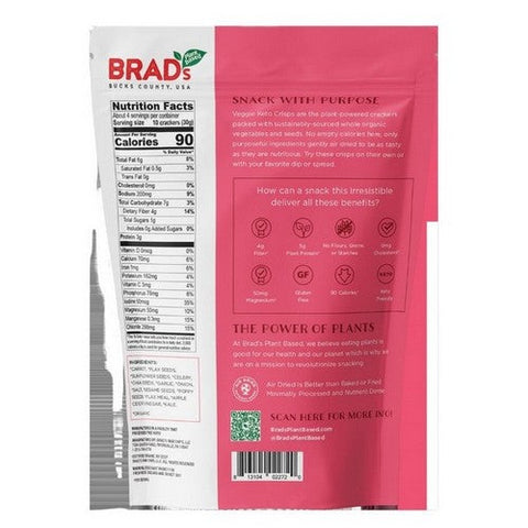Brads Plant Based, Organic Everything Veggie Keto Crisps, 4 Oz (Case Of 6) Brads Plant Based