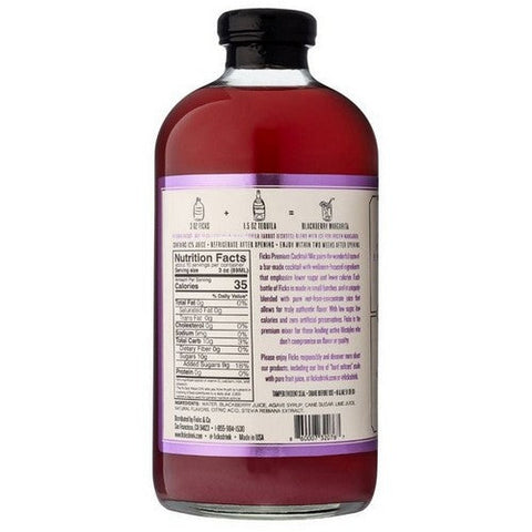 Ficks, Premium Cocktail Mix Blackberry Margarita, 32 Oz (Case Of 6) Ficks
