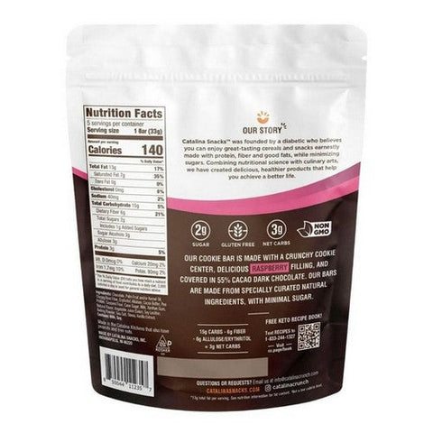Catalina Crunch, Dark Chocolate Cookie Bar With Raspberry, 5.8 Oz (Case Of 6) Catalina Crunch