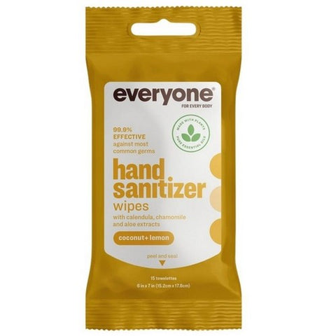 Everyone, Hand Sanitizer Wipes Coconut And Lemon, 15 Count (Case Of 6) Everyone