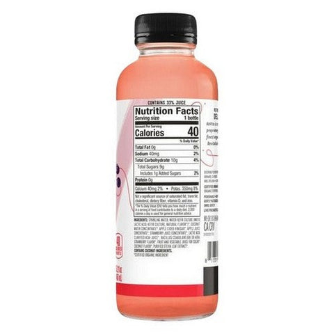 Kevita, Sparkling Strawberry Acai Coconut Probiotic Drink, 15.2 Oz (Case Of 6) Kevita