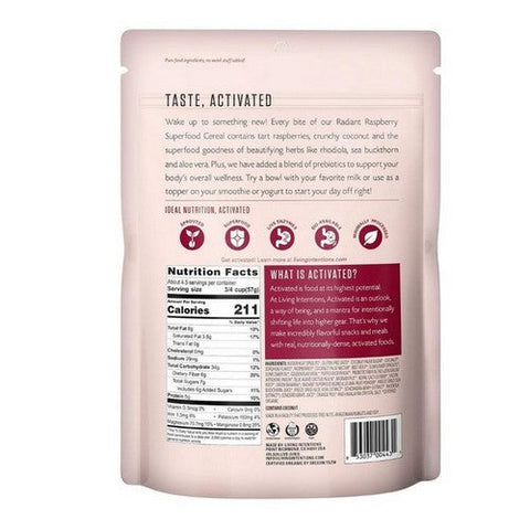 Living Intentions, Organic Activated Superfood Cereal Radiant Raspberry, 9 Oz (Case Of 6) Living Intentions