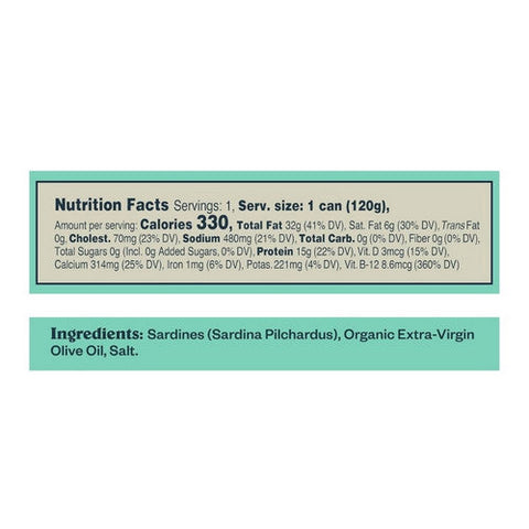 Patagonia Provisions, Sardines Extra Virgin OliveOil, 4.2 Oz (Case Of 10) Patagonia Provisions
