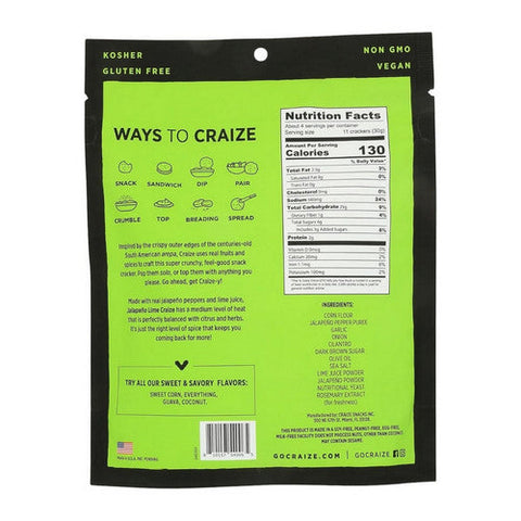 Craize, Jalapeno Lime Corn Cracker, 4 Oz (Case Of 6) Craize