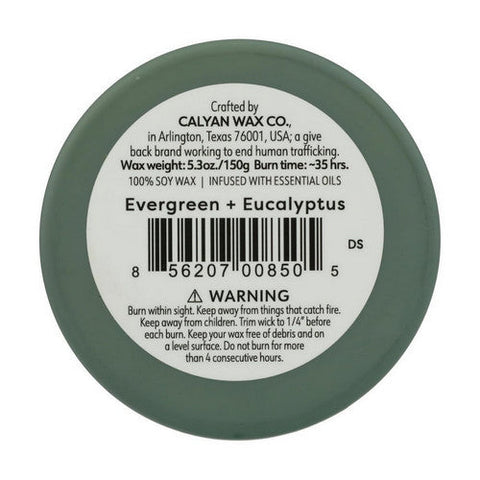 Calyan Wax Co, Evergreen Plus Eucalyptus Soy Candle, 5.3 Oz (Case Of 6) Calyan Wax Co