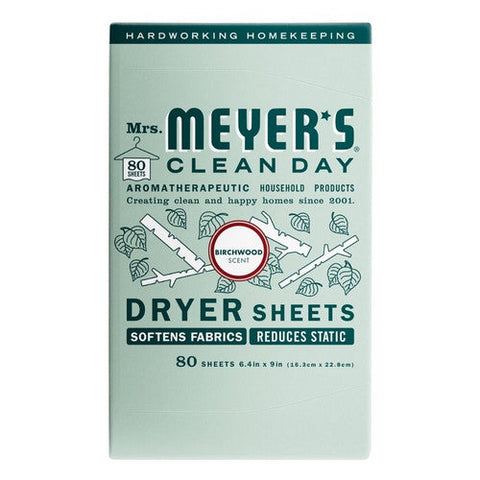 Mrs. Meyers Clean Day, Birchwood Laundry Dryer Sheets, 80 Count Mrs. Meyers Clean Day