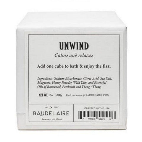 Baudelaire, Unwind Bath Effervescent Cube, 7 Oz Baudelaire