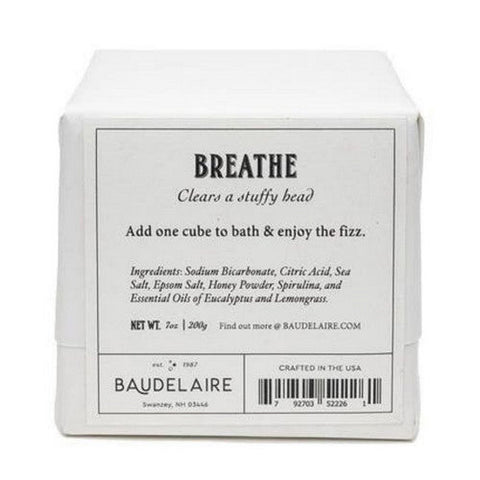 Baudelaire, Breathe Bath Effervescent Cube, 7 Oz Baudelaire