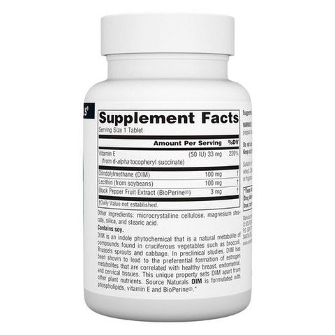 Source Naturals, Dim, 100 MG, (Diindolylmethane) 60 Tabs Source Naturals