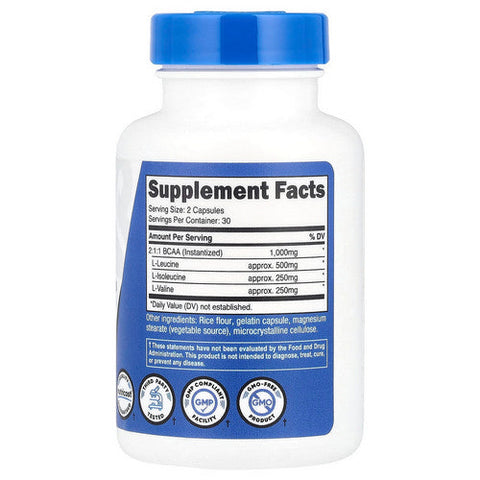 Nutricost, BCAA Capsules, 500 Mg, 60 Count Nutricost