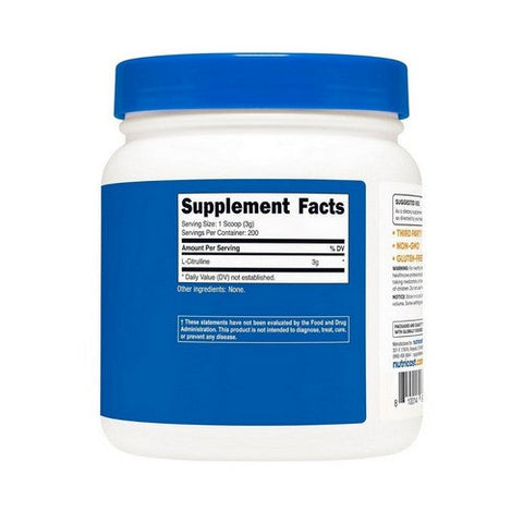 Nutricost, L-Citrulline Unflavoured, 600 Grams Nutricost